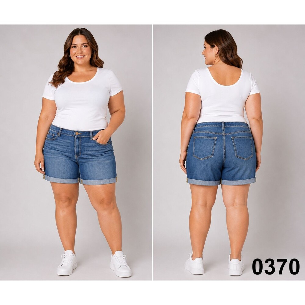 Sonoma Goods For Life Women's Sz 14 Bermuda Denim Shorts - Med Wash Cuffed- 0370